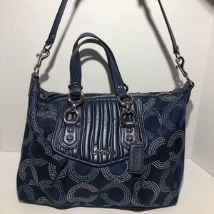 Coach purse, blue/white
